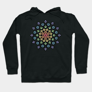 Exploding Rainbow Polyhedral Dice Hoodie